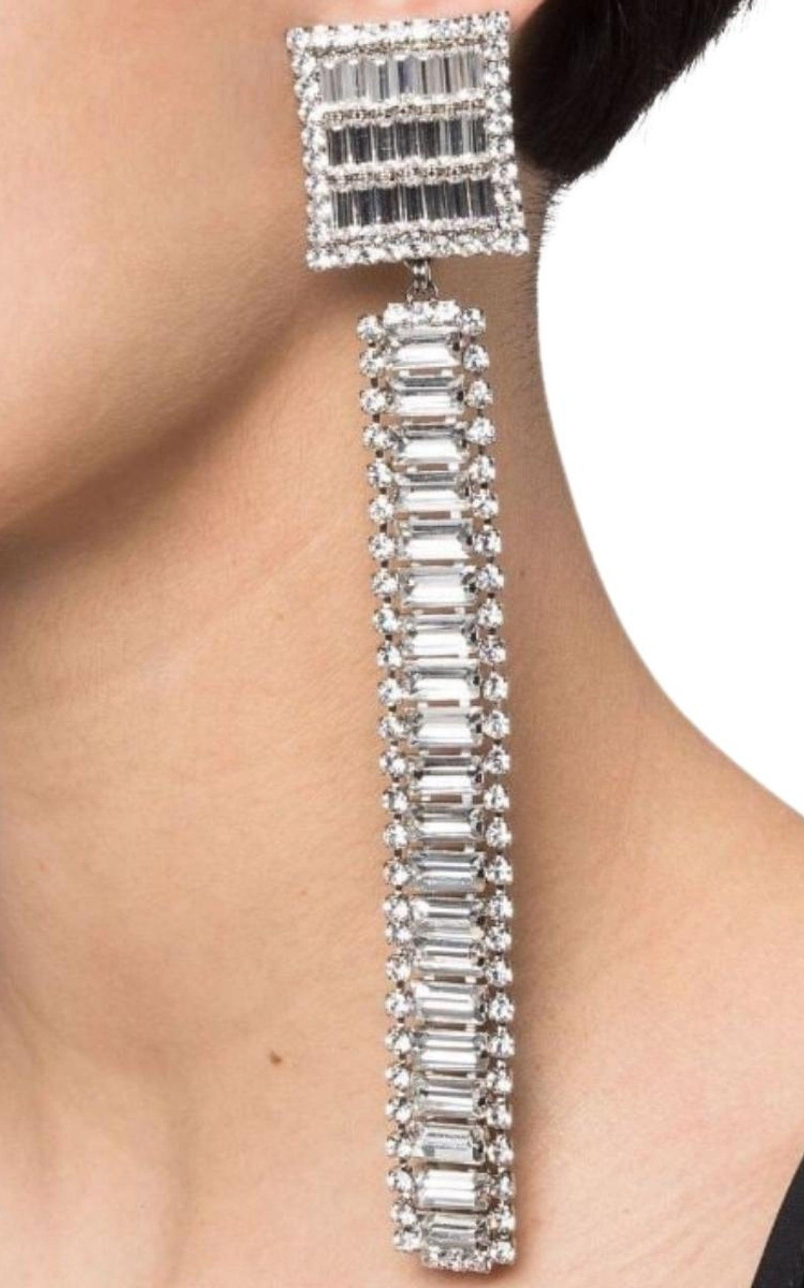 Long Crystal-embellished Earrings - 2
