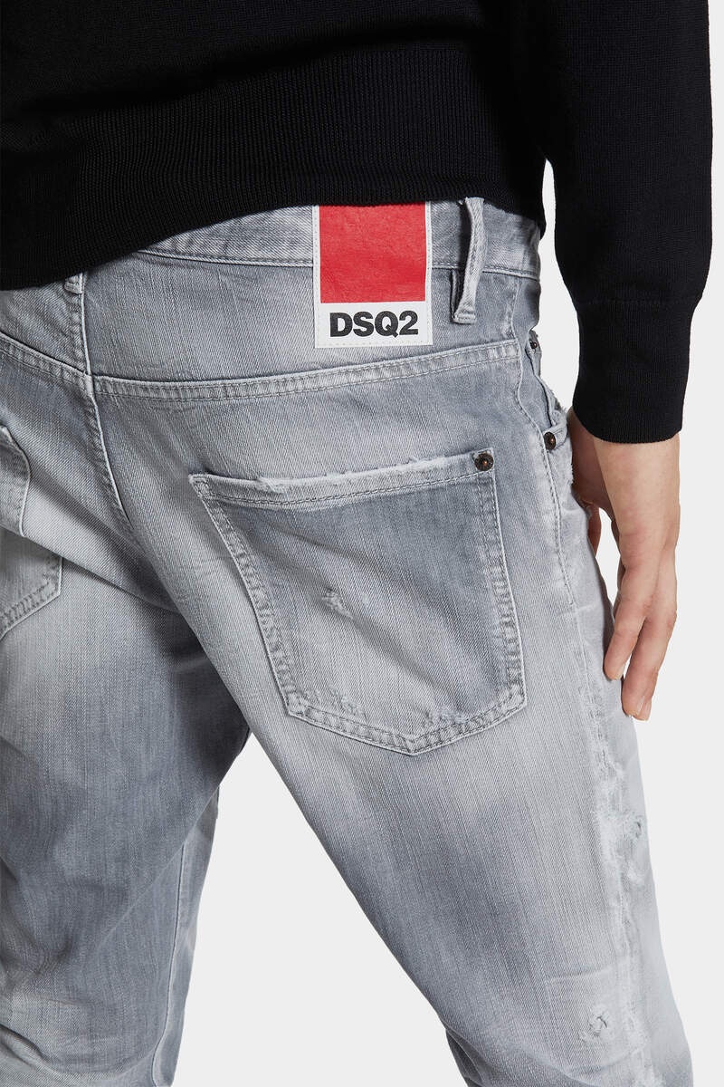 BRUSHED GREY WASH SKATER JEANS - 6