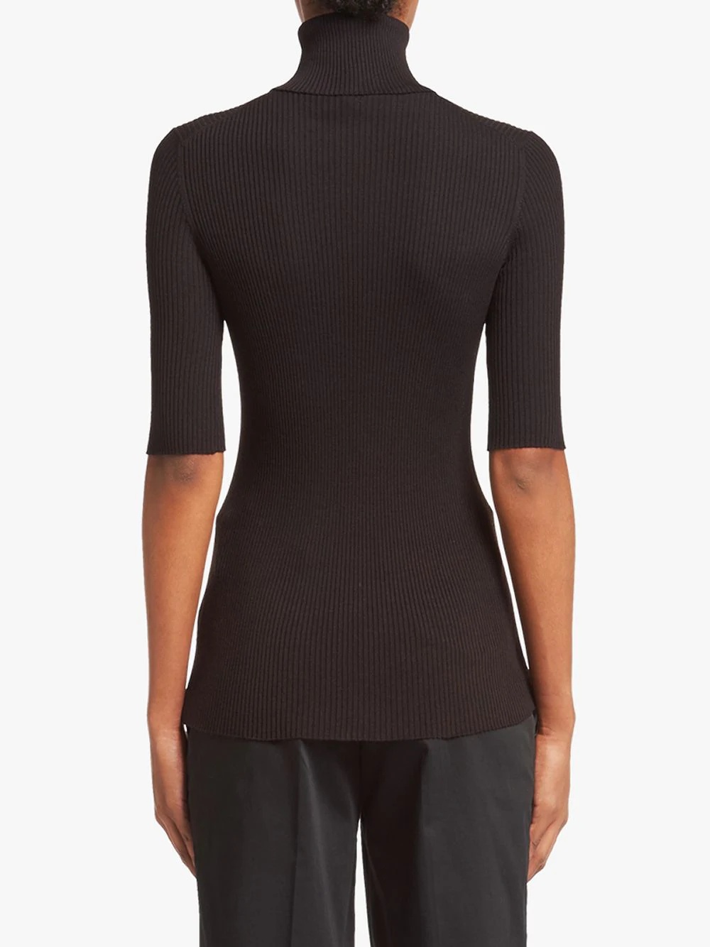 ribbed turtleneck top - 2