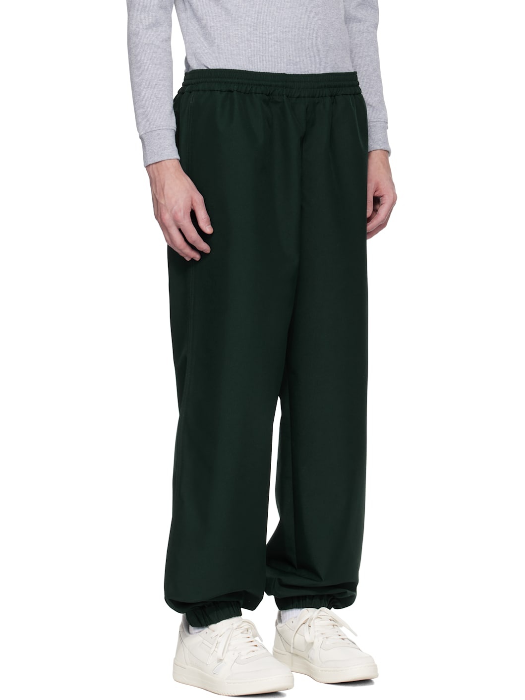 Green Runway Oversized Twill Trousers - 2