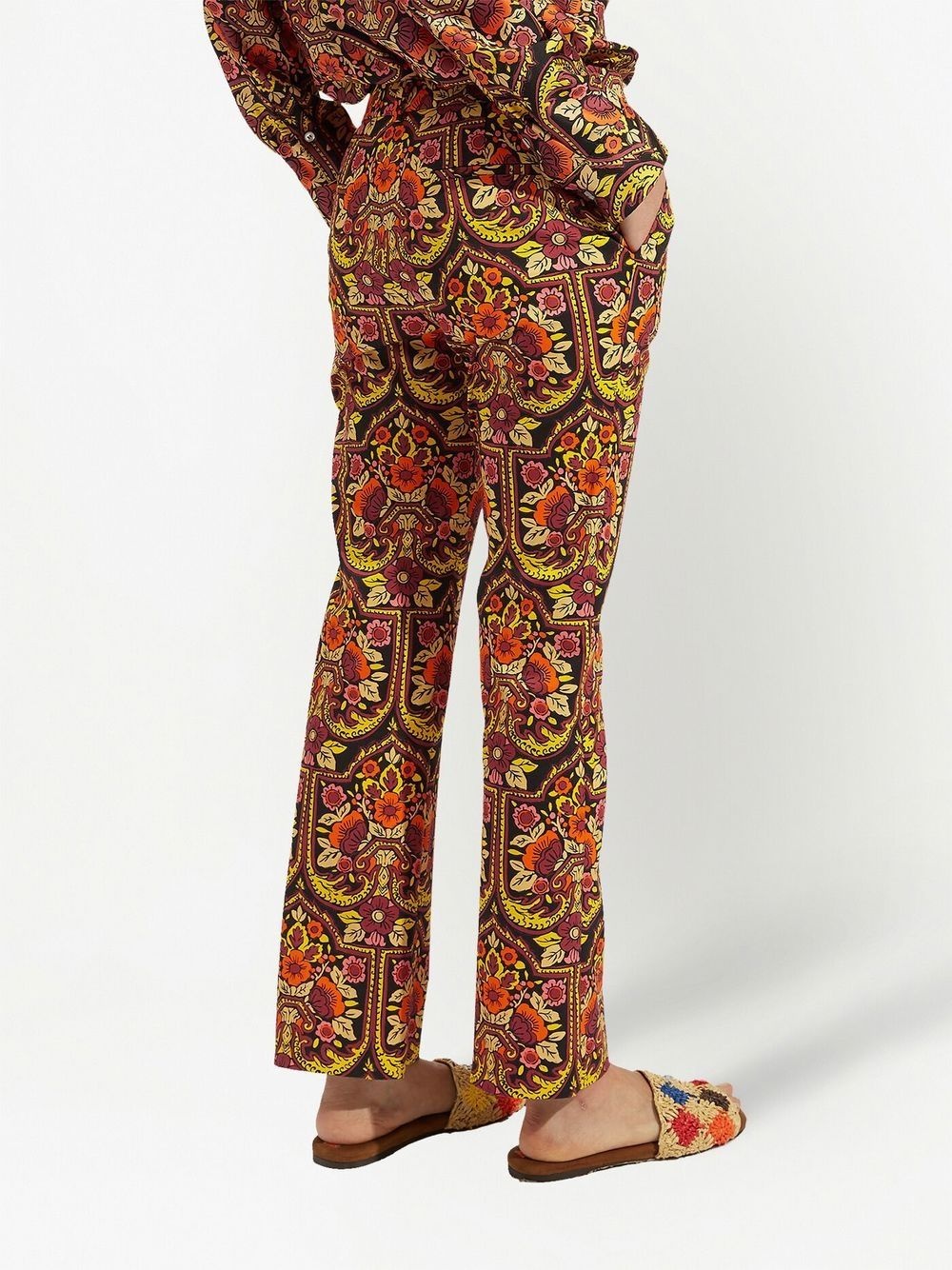 floral-pattern flared trousers - 3