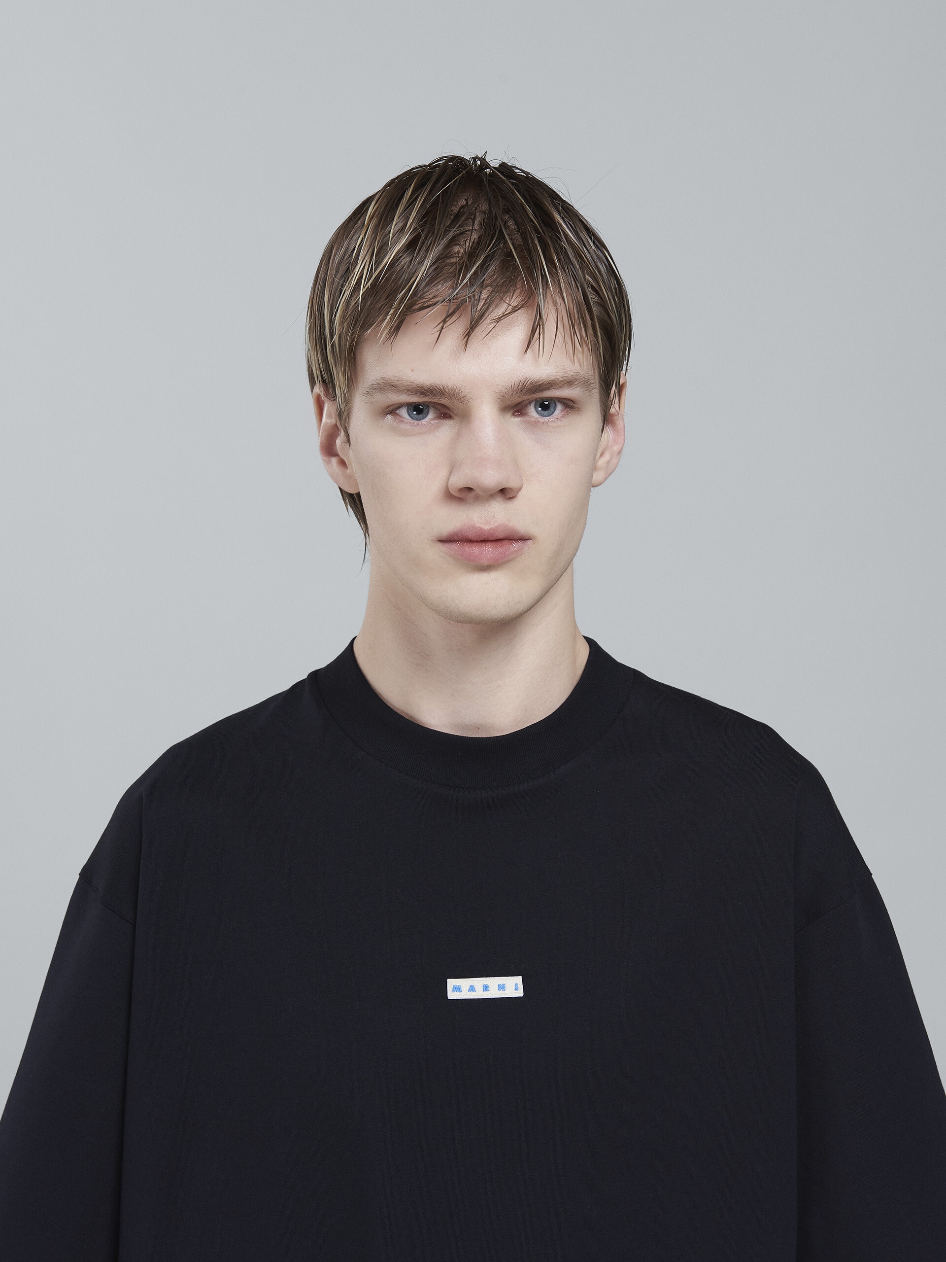 BLACK BIO COTTON JERSEY T-SHIRT - 4