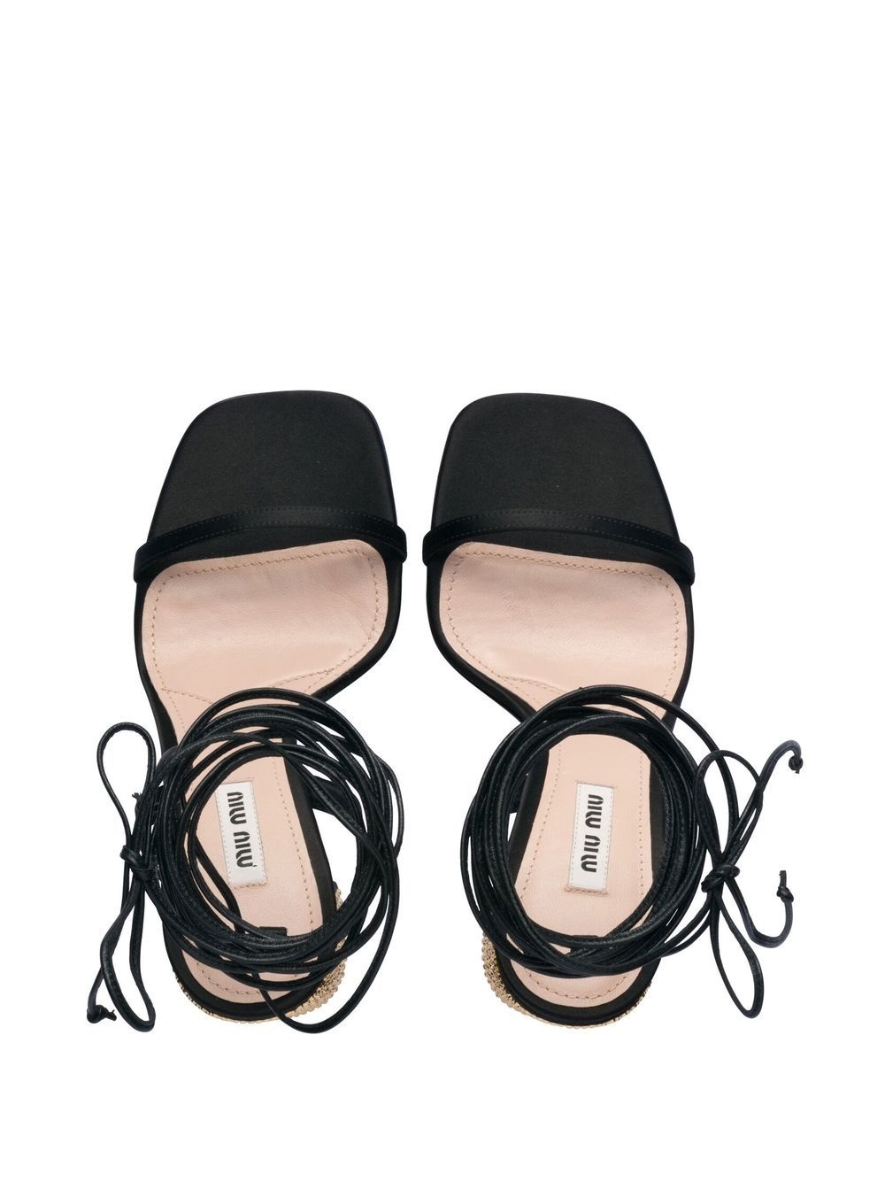 ankle tie-fastening glitter sandals - 4