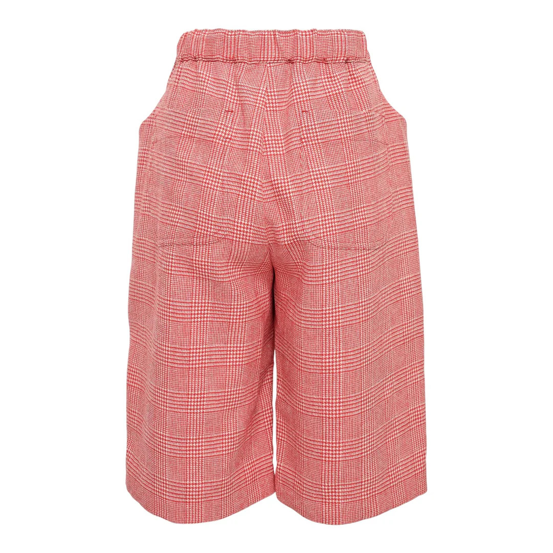 Checkered Pattern Wool Tweed Shorts - 2