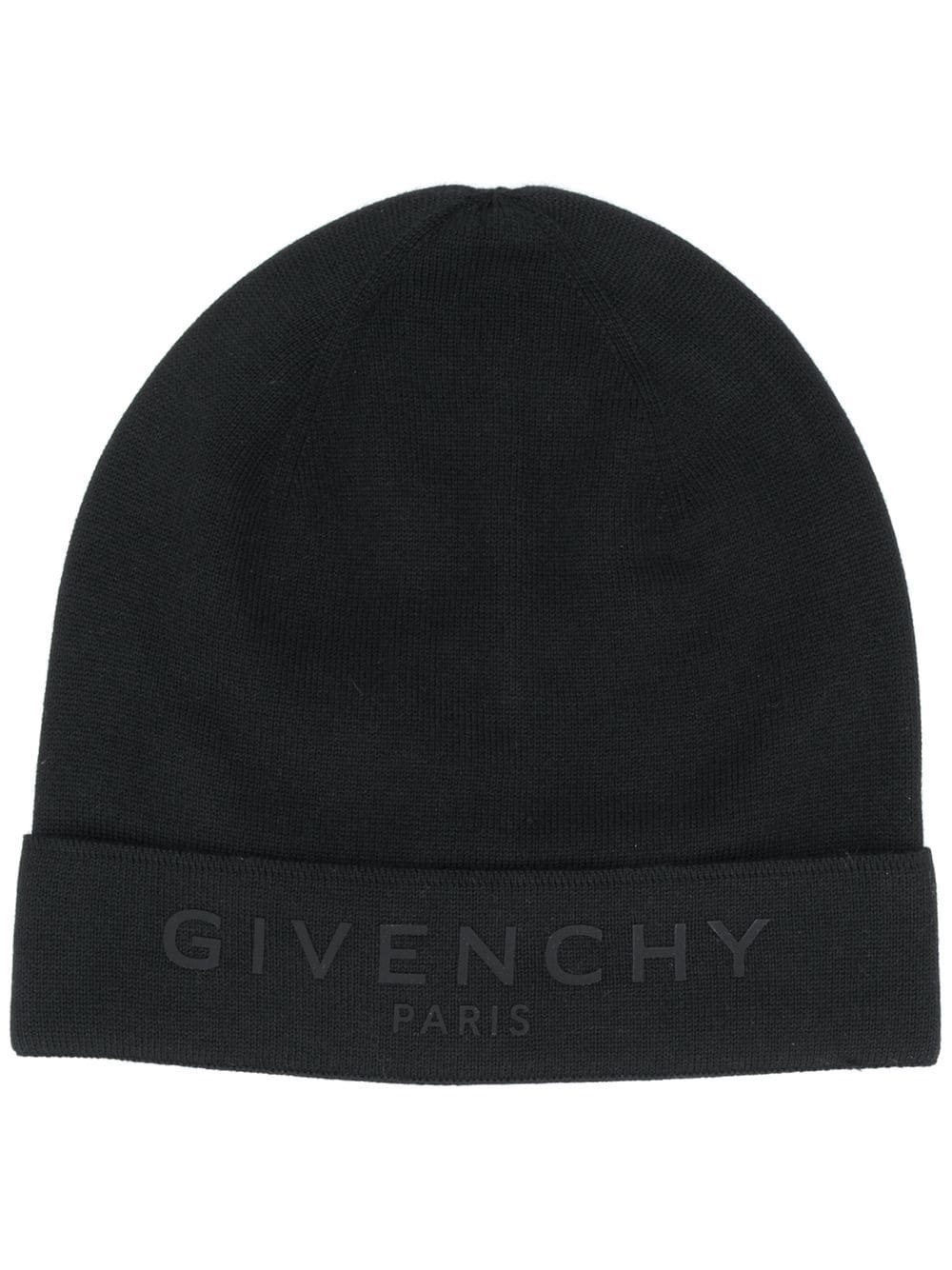 knitted logo print beanie - 1