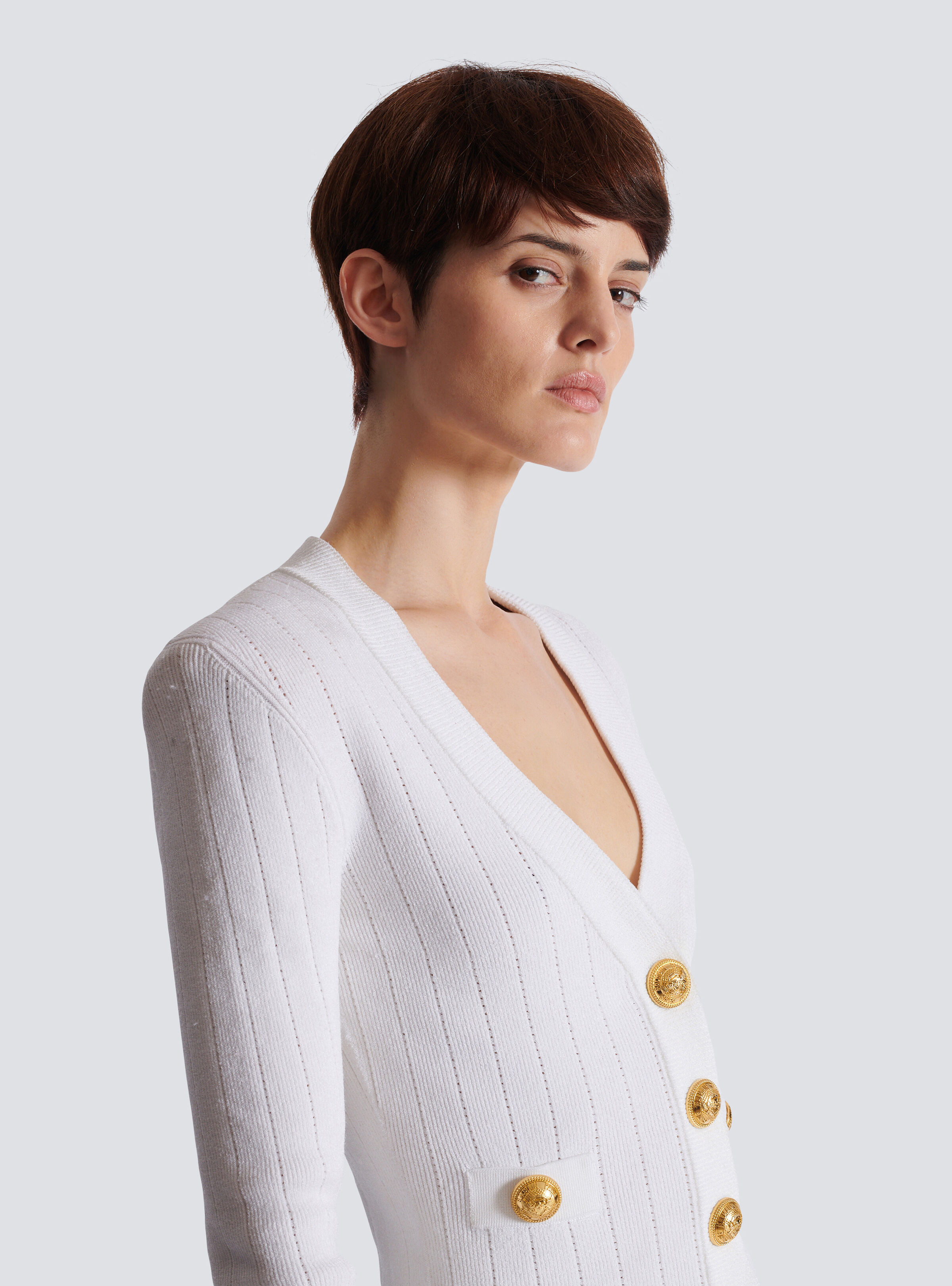 Cropped knit cardigan - 7
