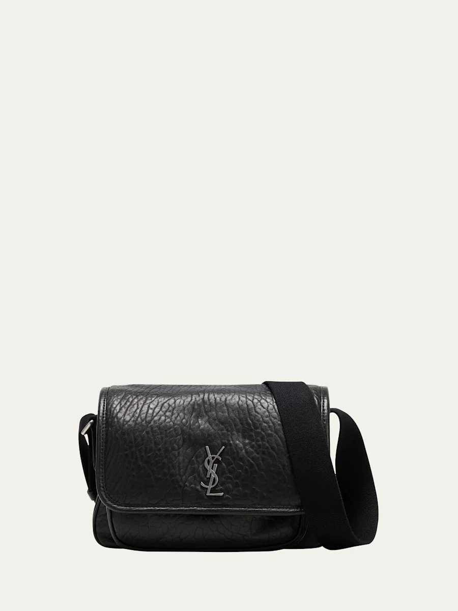 Men's Niki Small Messenger Bag in Grained Lambskin - 1