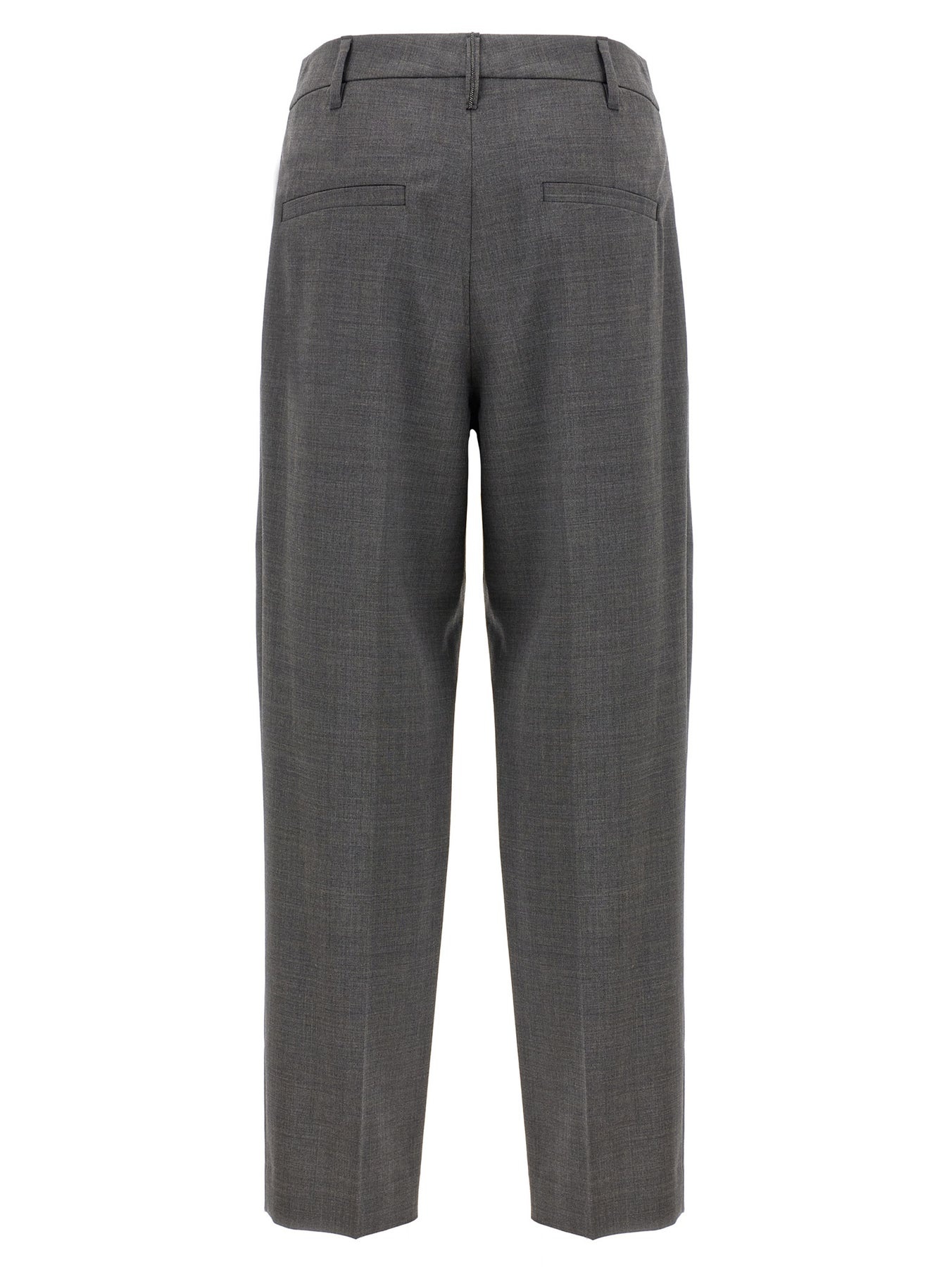 Pin Tuck Trousers Pants Gray - 2