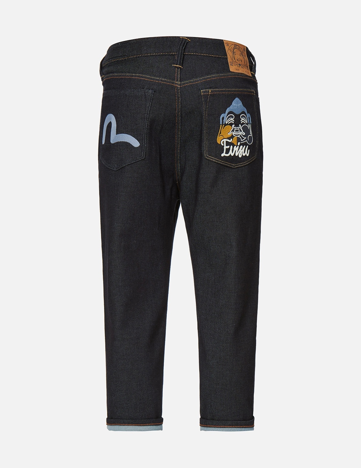SEAGULL AND GODHEAD EMBROIDERY CROPPED FIT JEANS #2027 - 2
