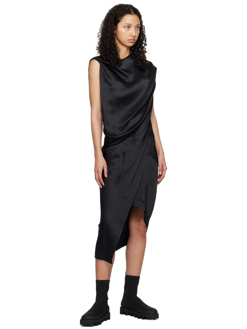 ISSEY MIYAKE Black Enveloping Midi Dress outlook