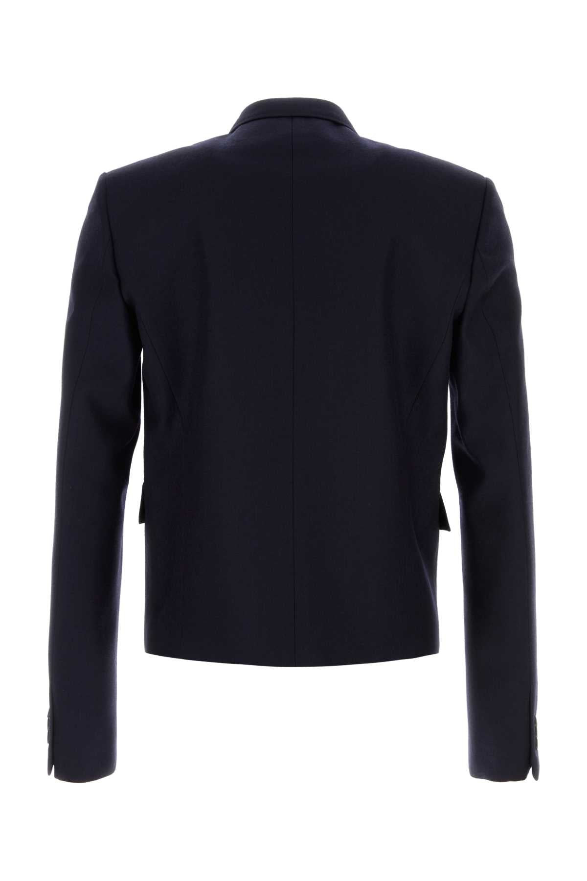 Loewe Men Navy Blue Wool Blazer - 2
