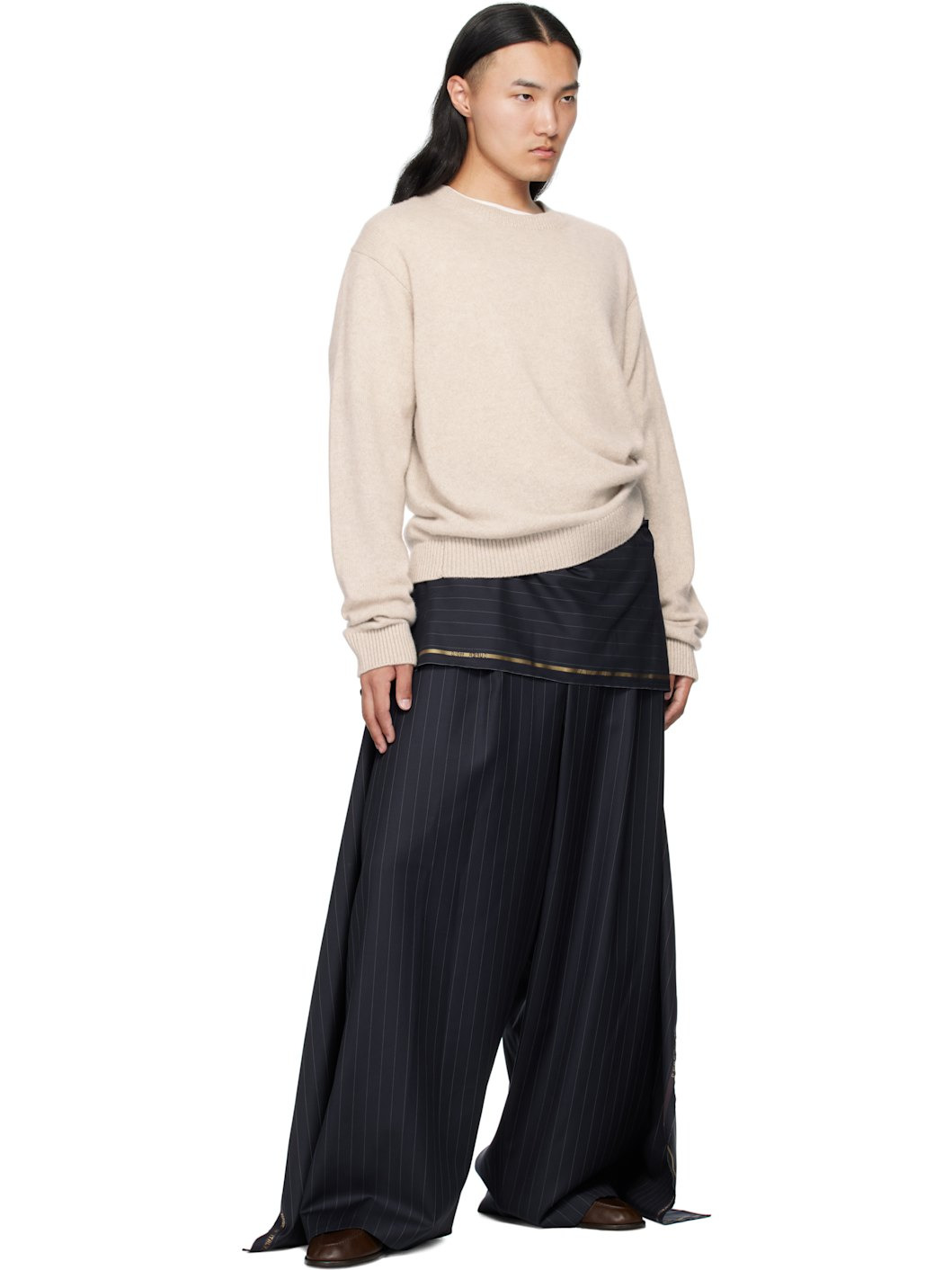 Navy Wool Suiting Trousers - 4