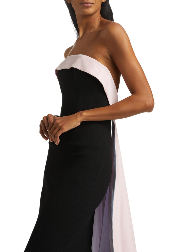 Women's Stretch-Crepe Strapless Train Gown - Black 6