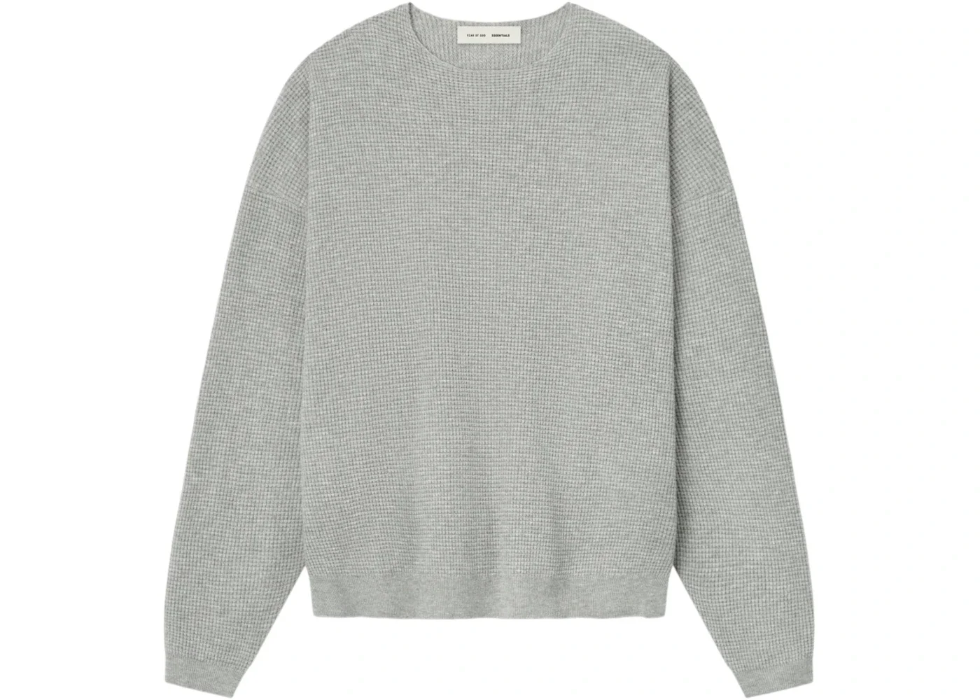 Fear of God Essentials Waffle Crewneck Sweater Concrete Heather - 1
