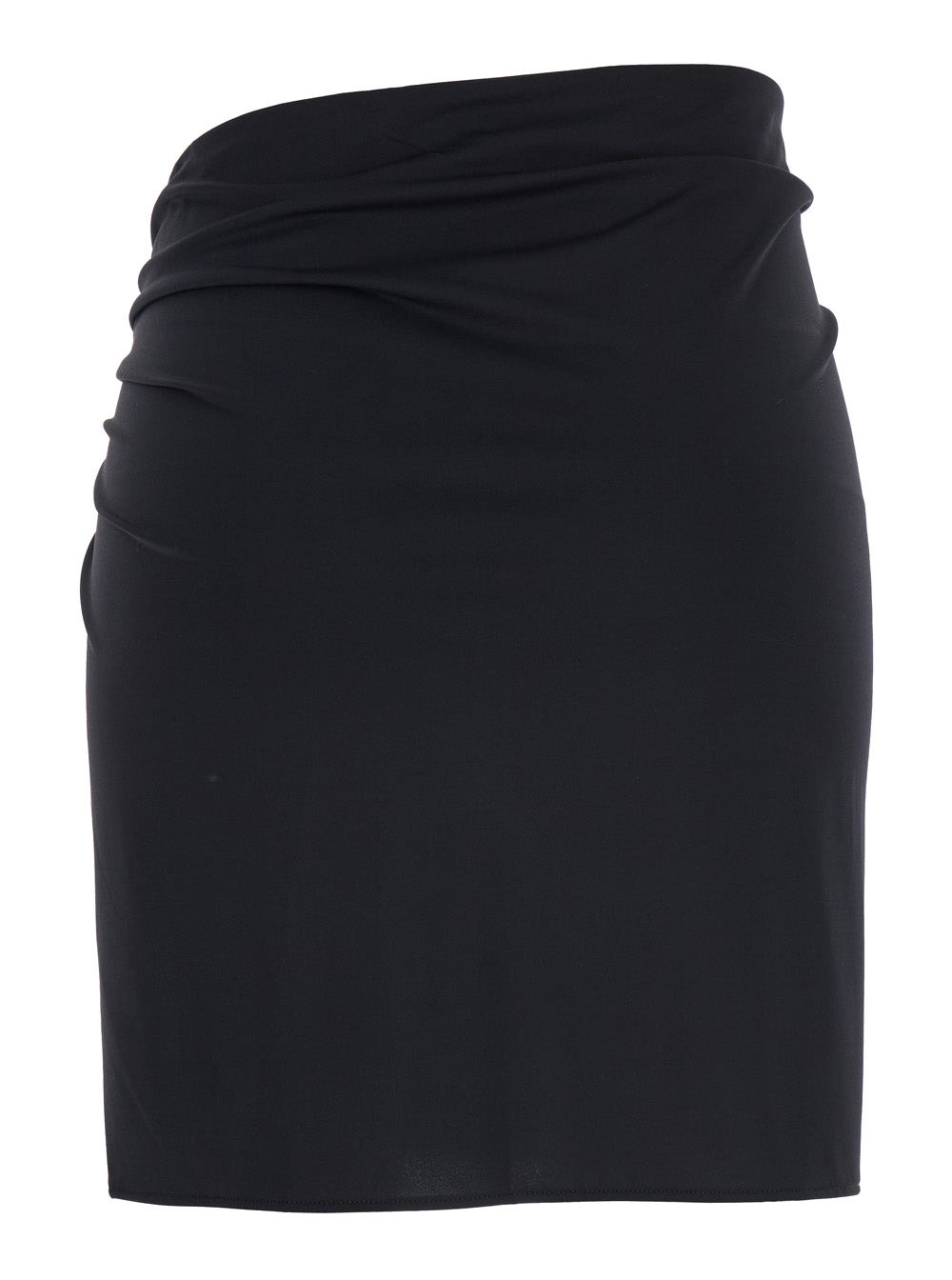Versace Women Black Skirt With Pin Detail With Logo And Side Slit In Tech Fabric Stretch Woman - 2