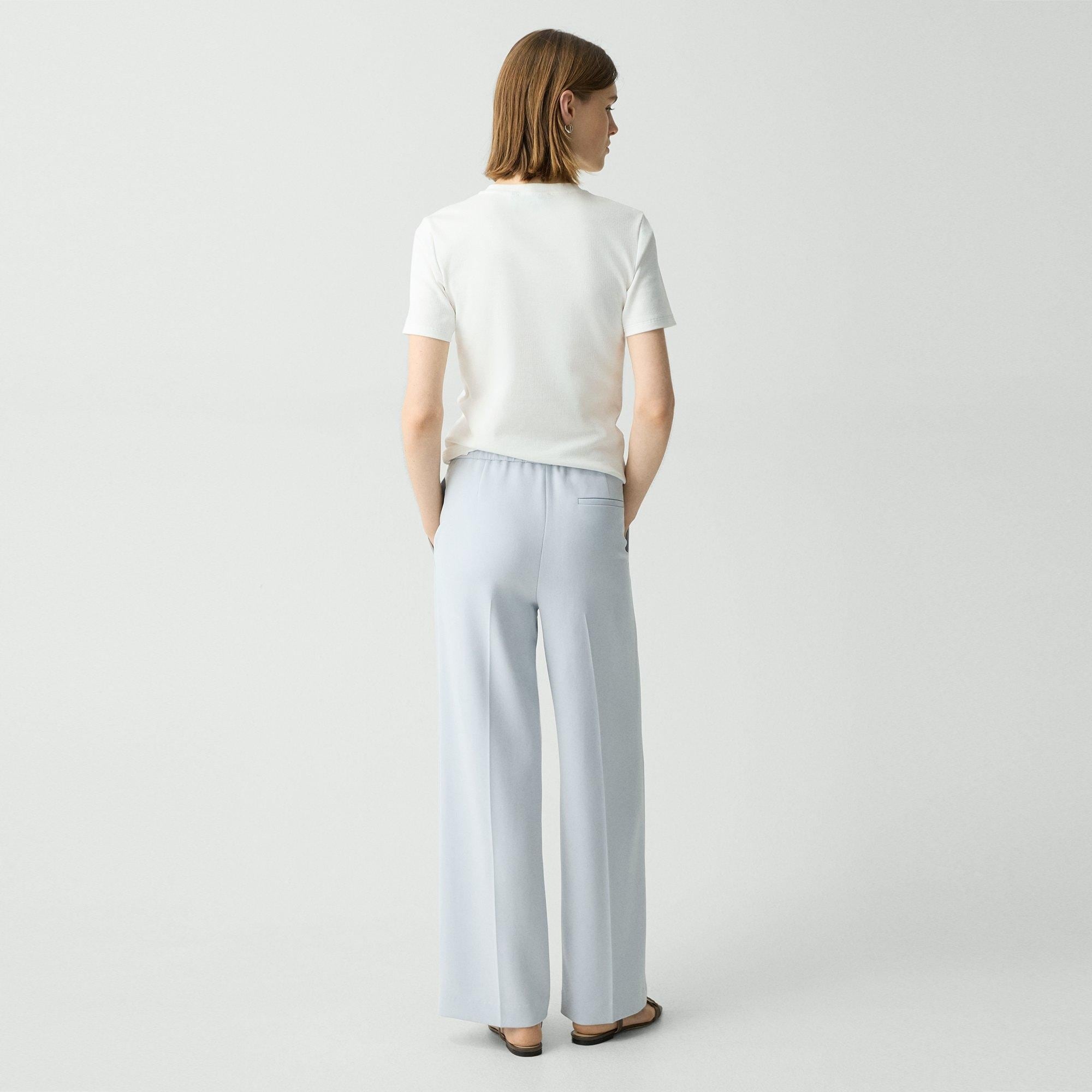 Wide-Leg Pull-On Pant in Admiral Crepe - 4