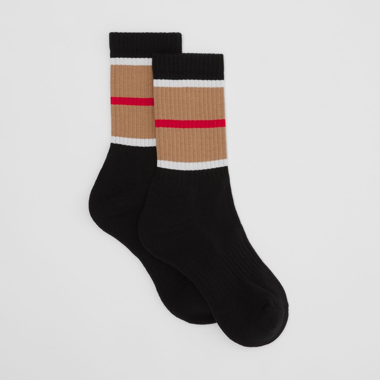 Stripe Detail Stretch Cotton Blend Socks - 5