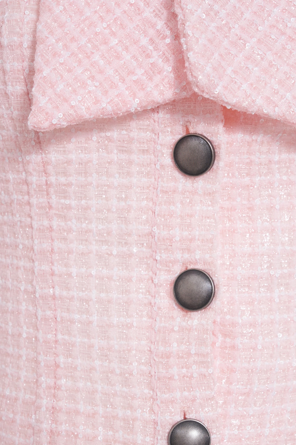 SEQUIN CHECKED TWEED CROPPED JACKET WITH BOW - 3