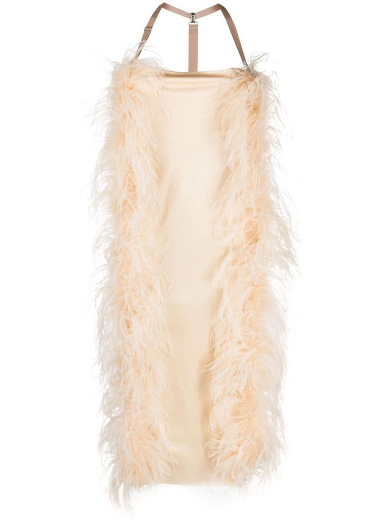 Ussita feather-trim midi dress 1