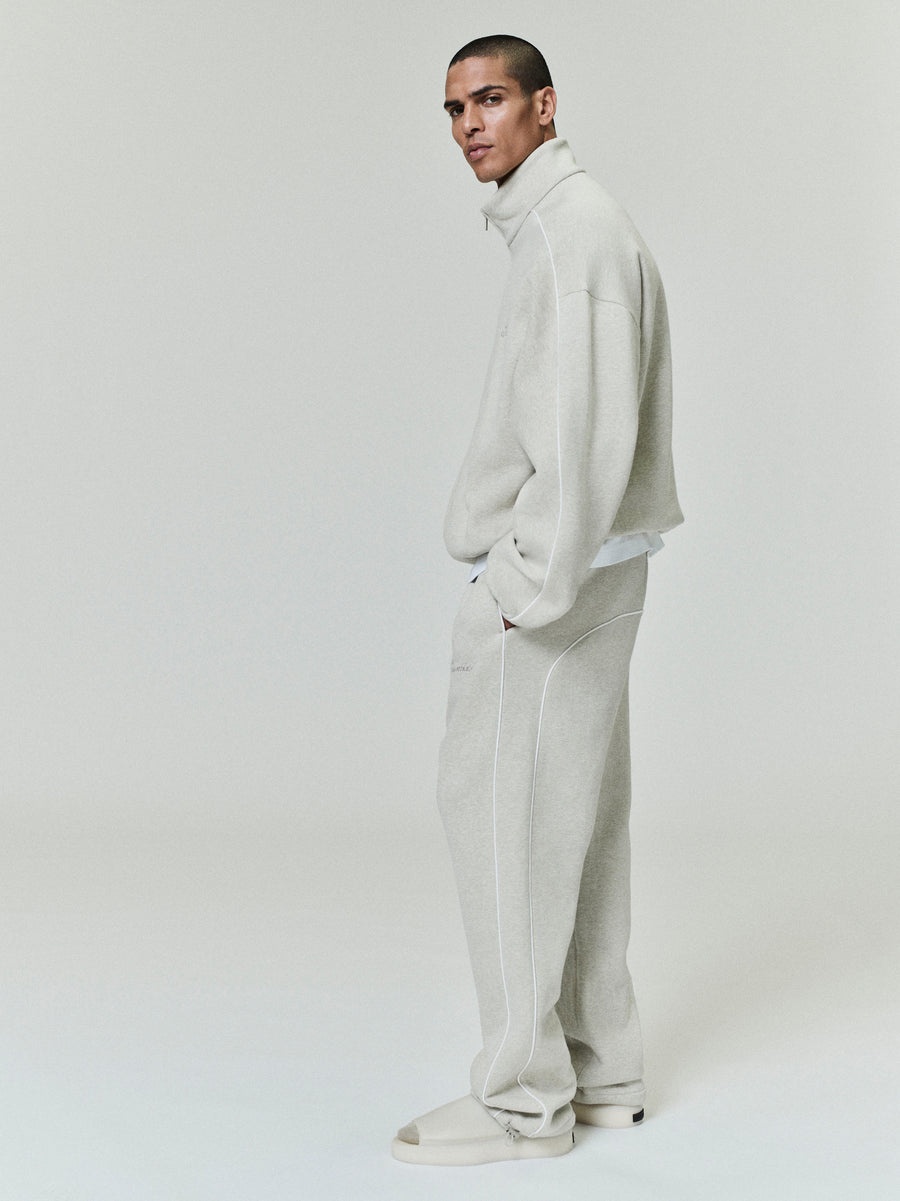 Relaxed Fleece Sweatpant With Piping - 2