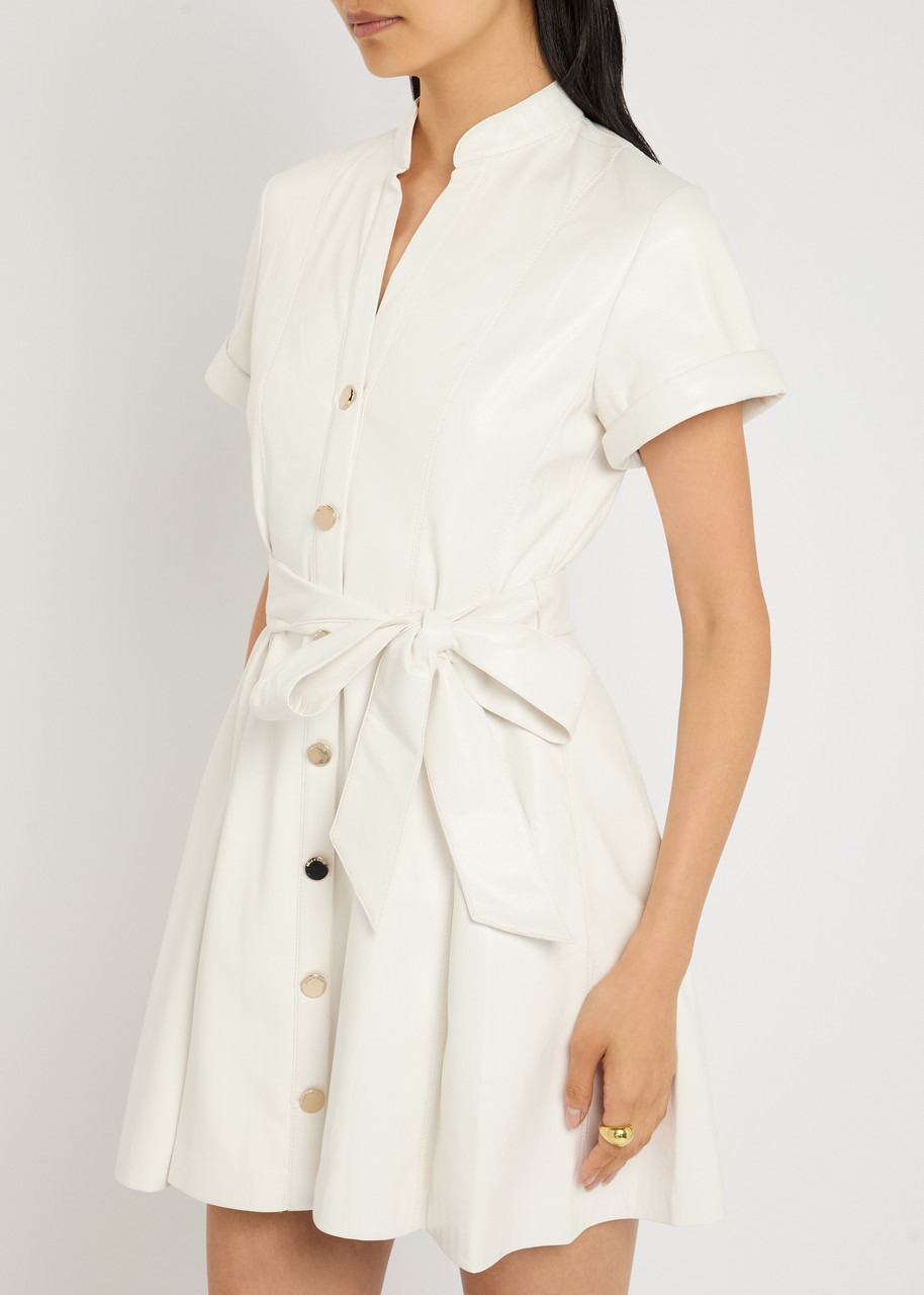 Alice + Olivia Lucy Faux-leather Mini Shirt Dress - 2