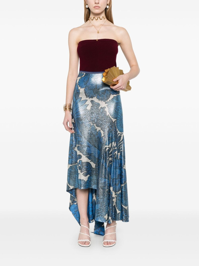 Etro floral-print asymmetric skirt outlook