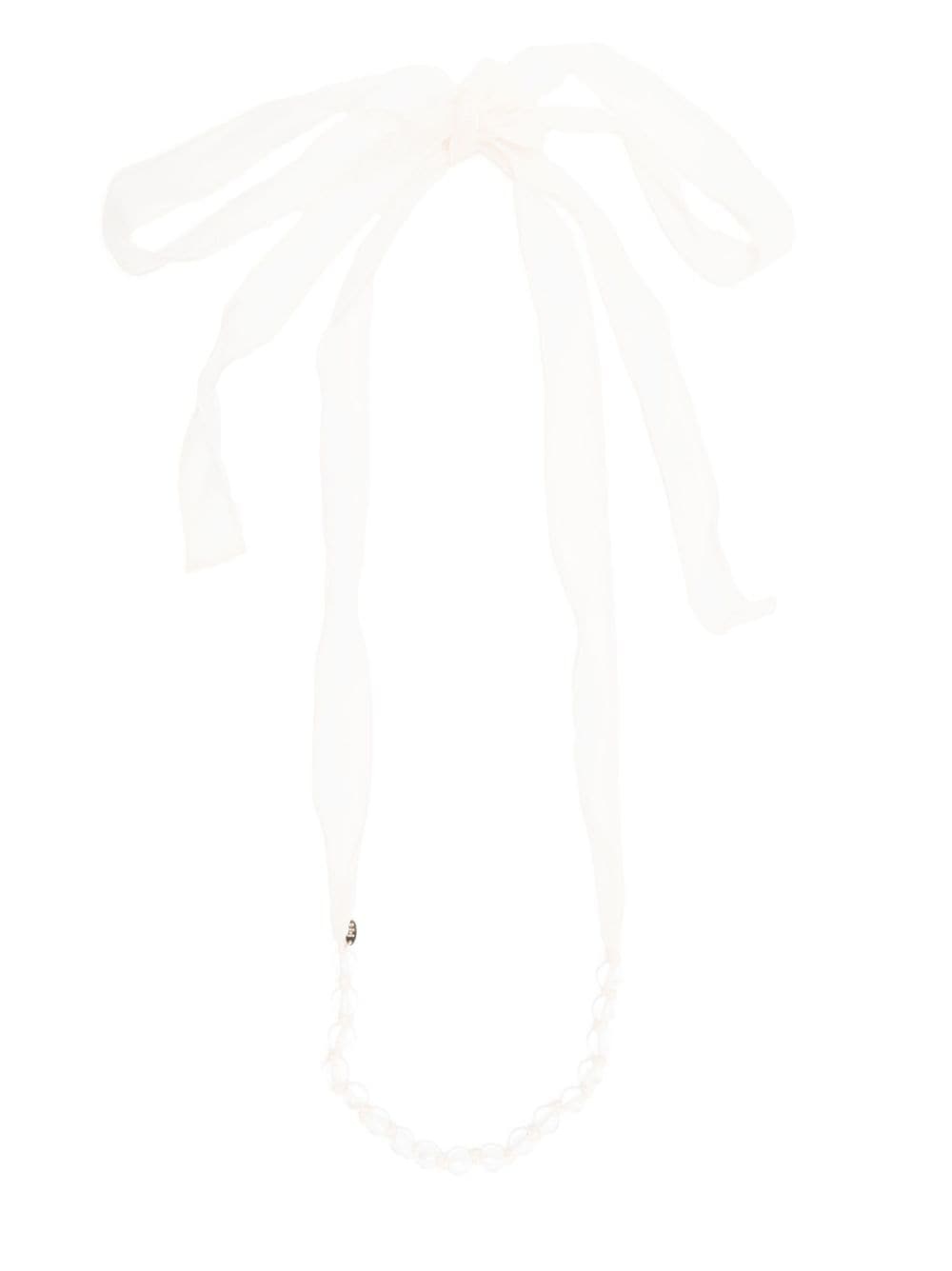 crepe de chine beaded necklace - 3