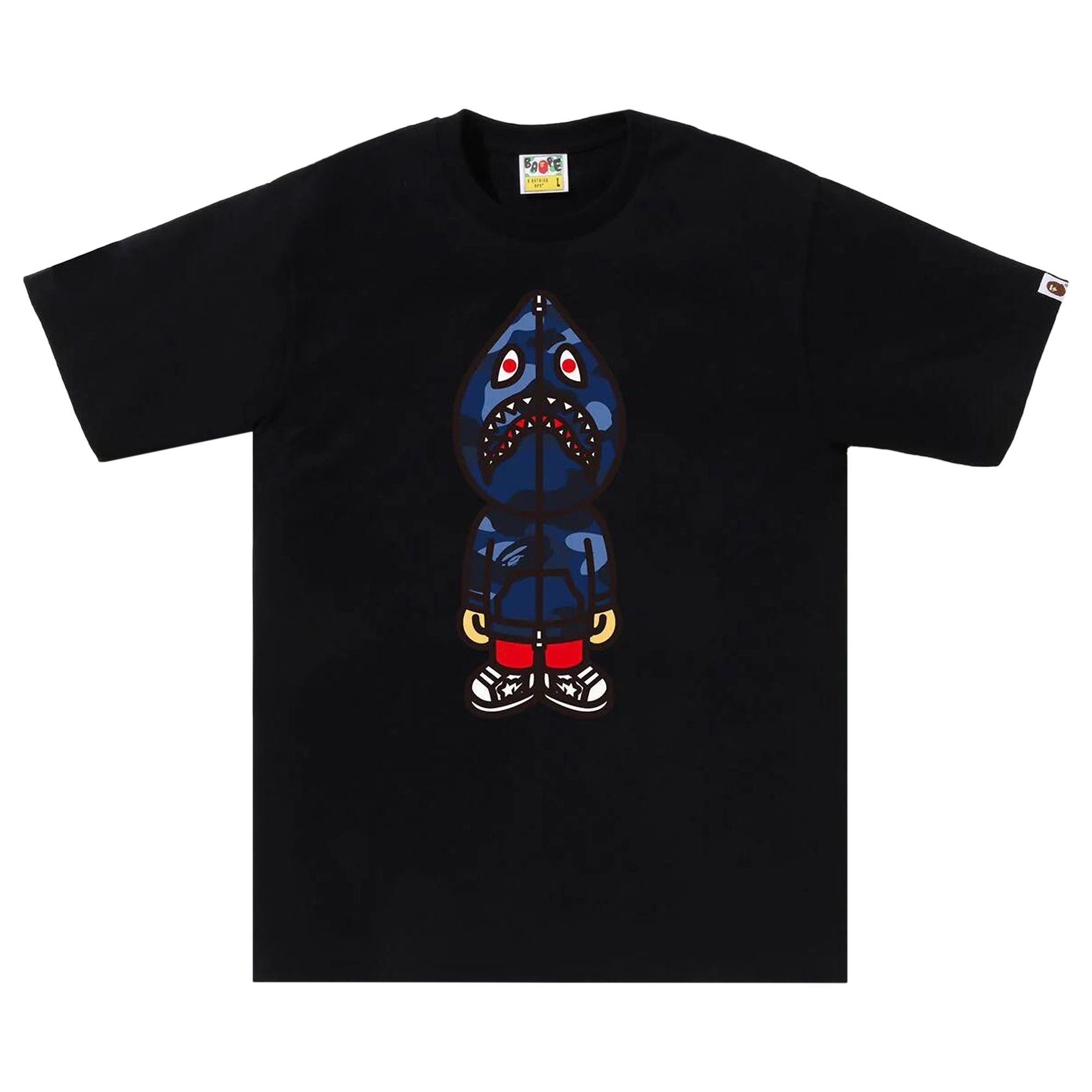 BAPE Color Camo Classic Milo Shark Tee 'Black/Navy' - 1