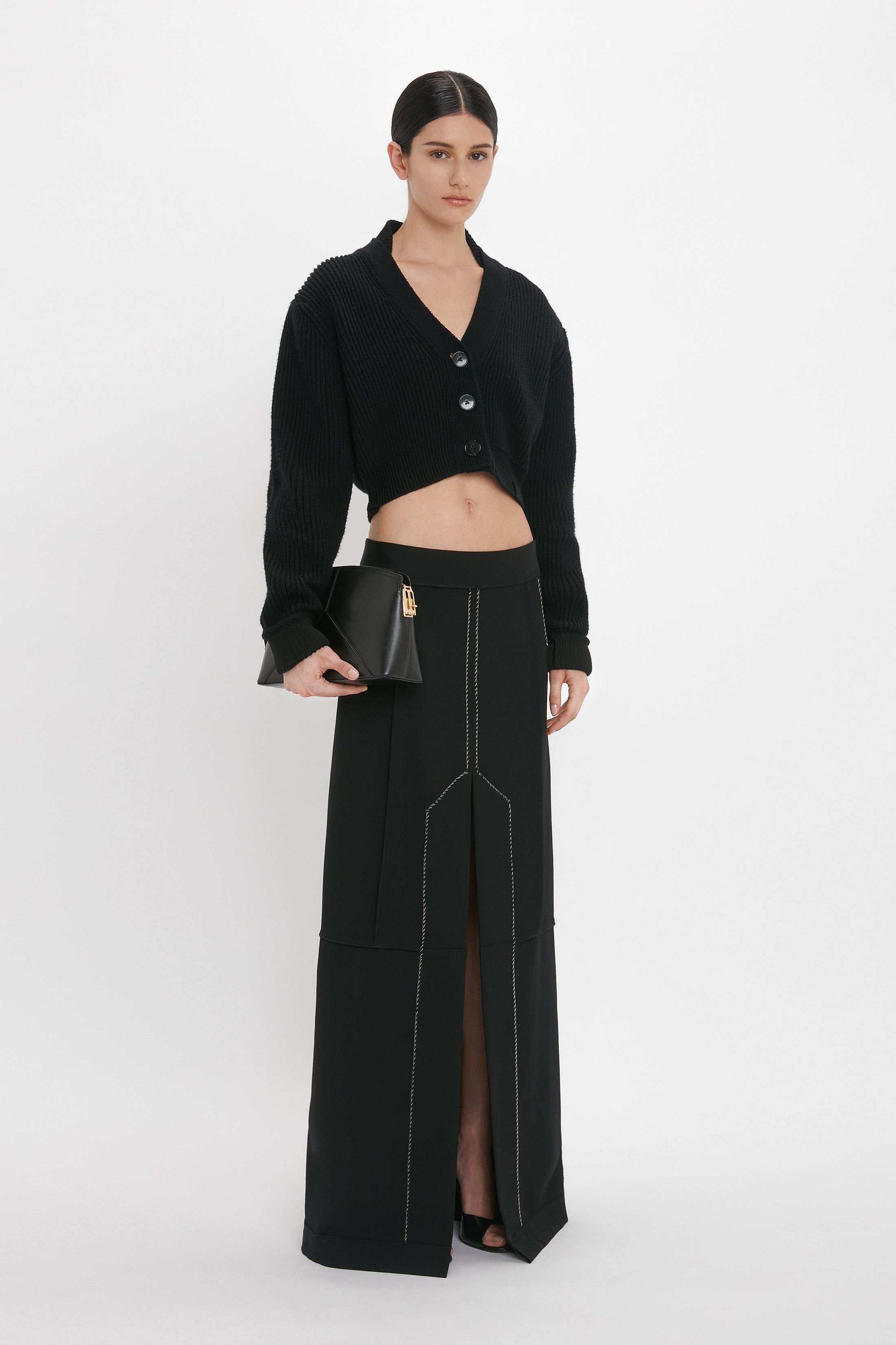 Deconstructed Floor-Length Skirt In Black - 6