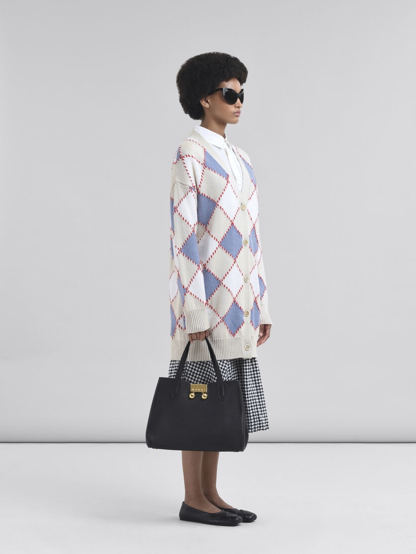 BLACK AND WHITE CHECKED SEERSUCKER SKIRT - 5