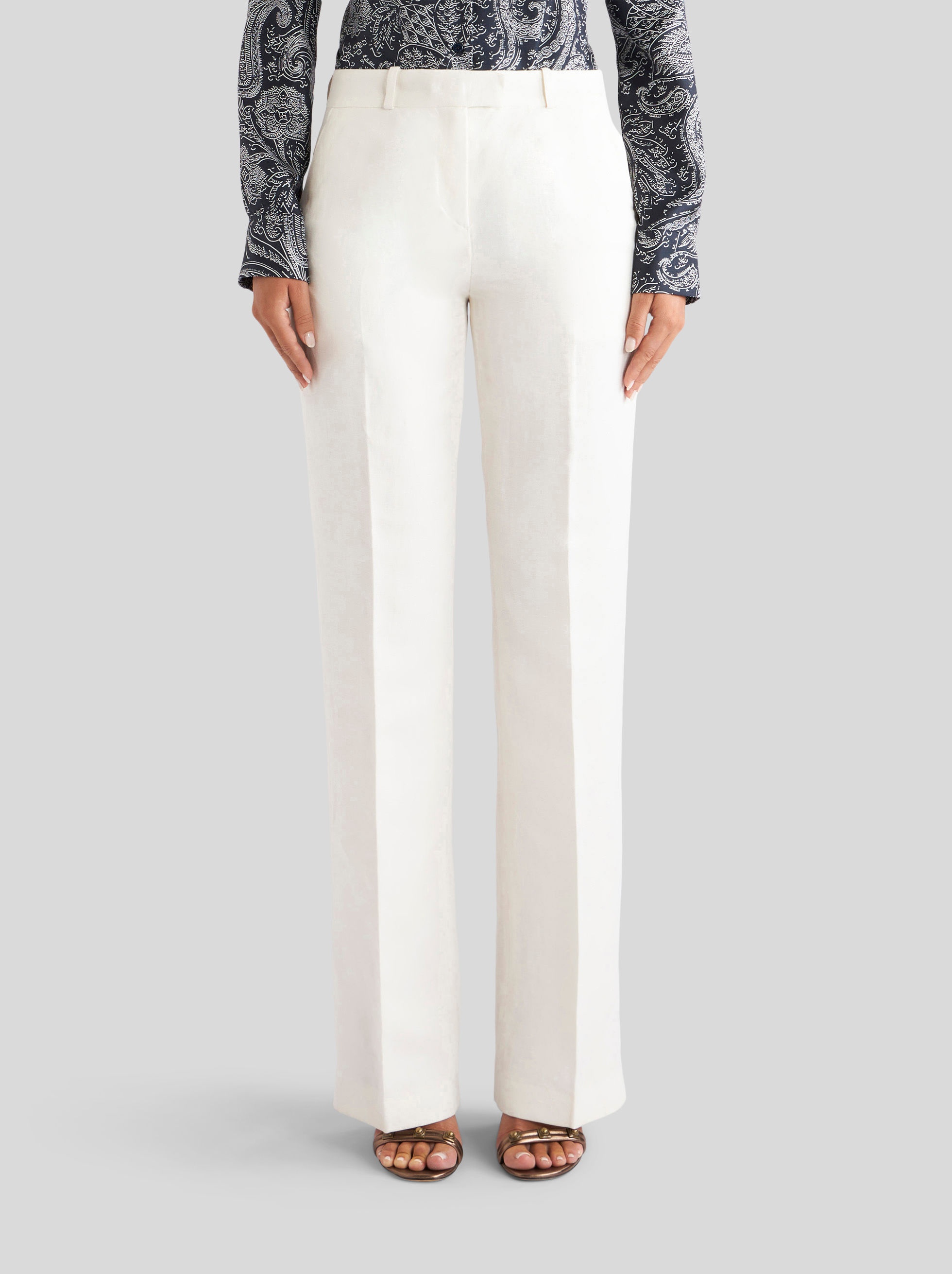 TAILORED LINEN AND SILK TROUSERS - 2