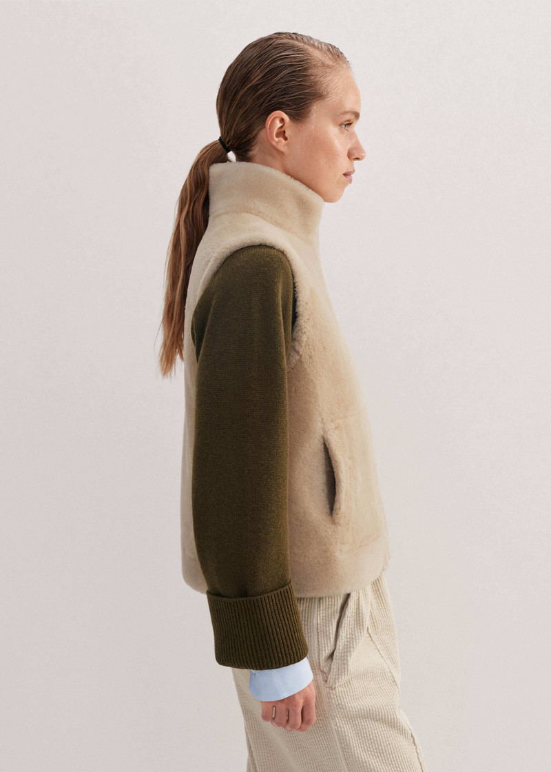 Reversible Shearling Zip Vest 6