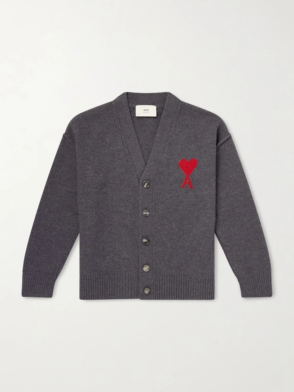 Logo-Intarsia Merino Wool Cardigan - 1