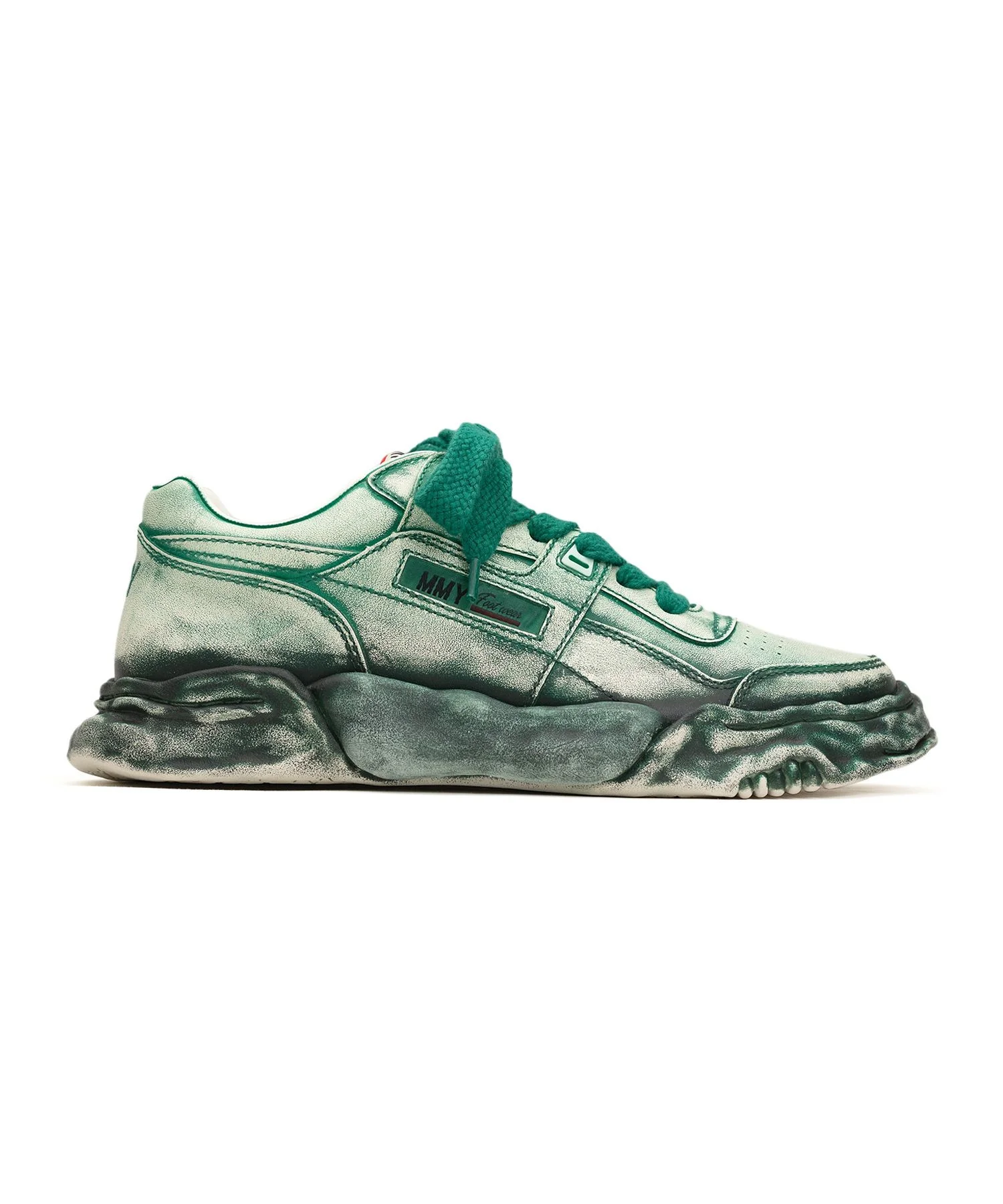 "PARKER" OG Sole Faded Effect Leather Low-top Sneaker - 1