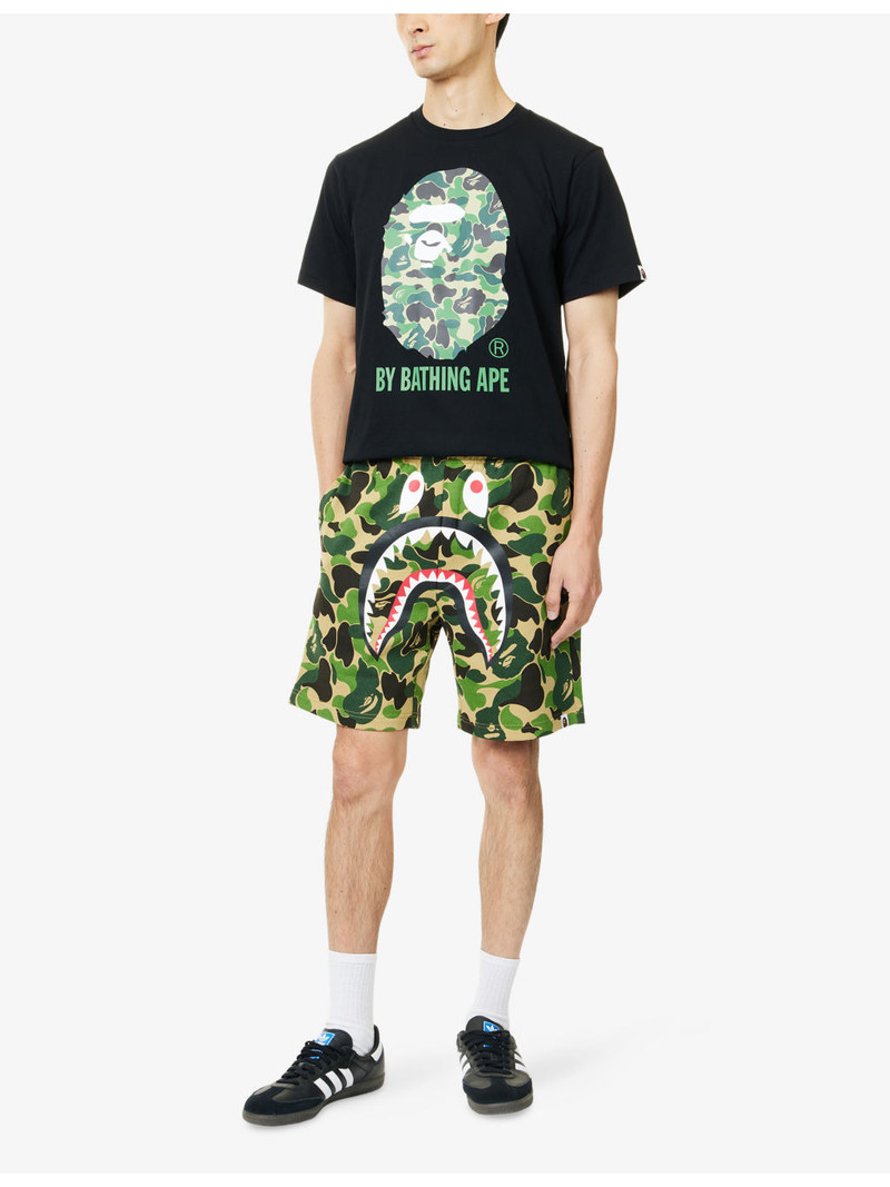 A BATHING APE® Camo Shark Printed Cotton Sweat Shorts outlook