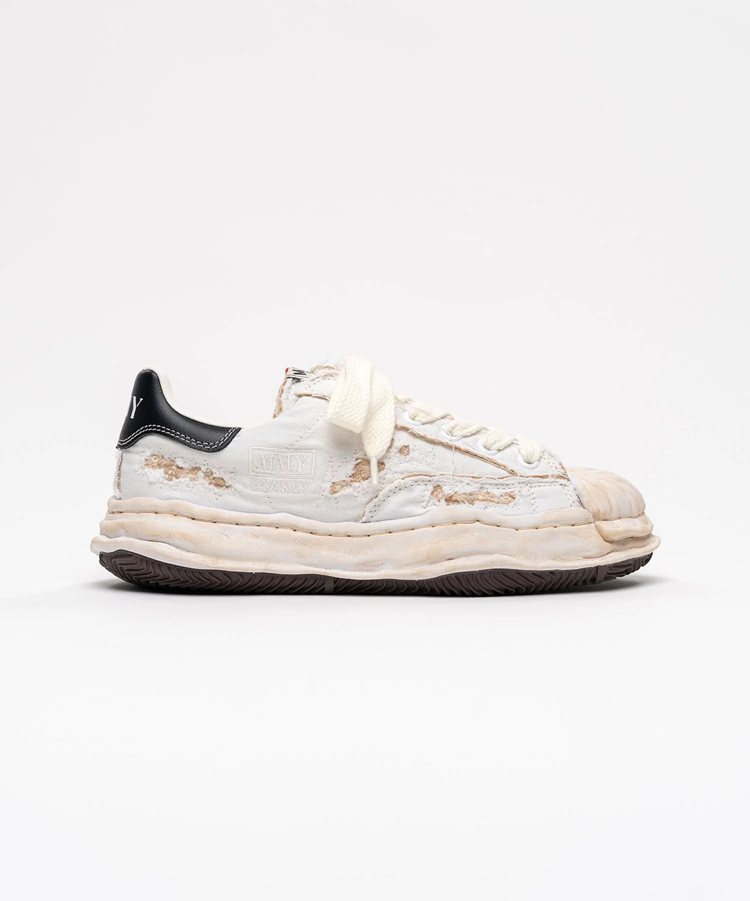 "BLAKEY" OG Sole Ripped Overdye Canvas Low-top Sneaker - 1