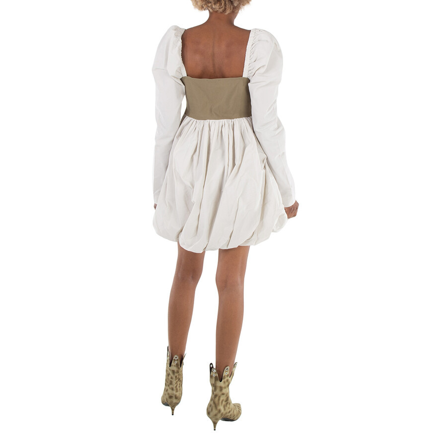 Ganni Taffeta Mix Balloon Mini Long Sleeve Dress - 6
