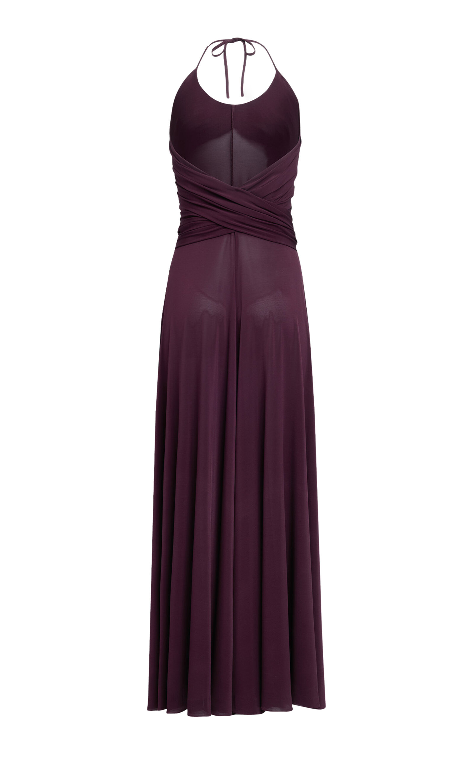 Cross Jersey Maxi Halter Dress burgundy - 2