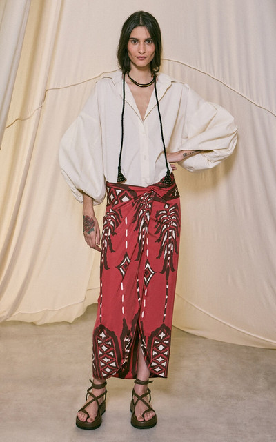 Johanna Ortiz Avanyu Printed Maxi Skirt red outlook