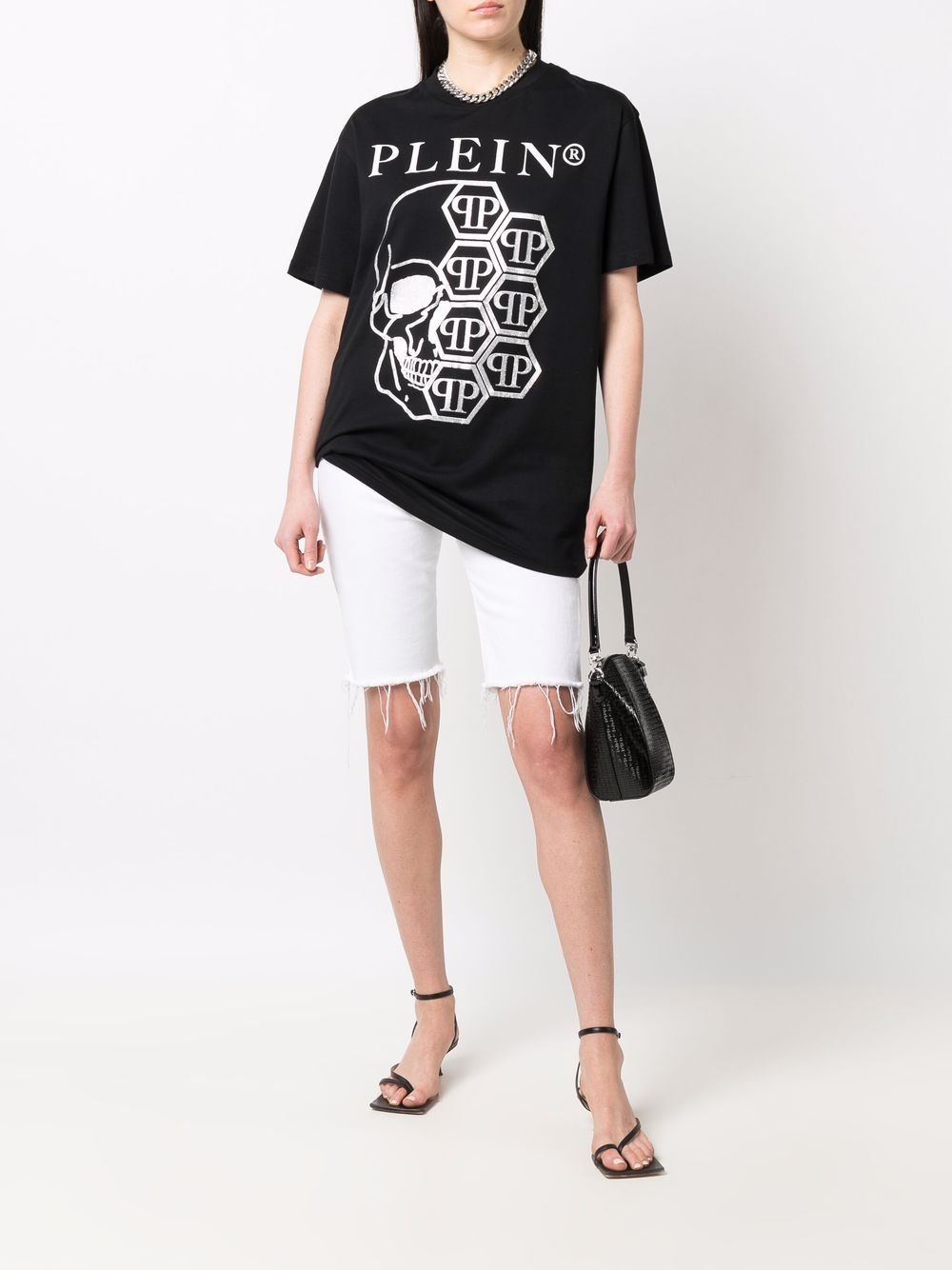 embellished skull logo-print T-shirt - 2