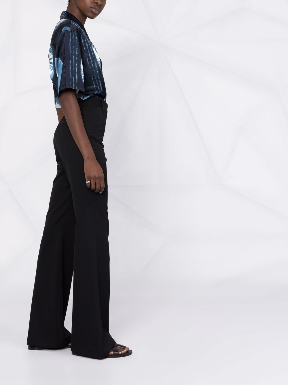 high-waisted flared trousers - 4