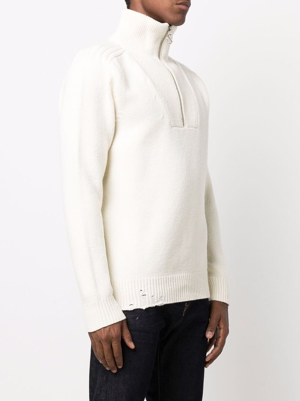 high-neck zipped knitted jumper - 3