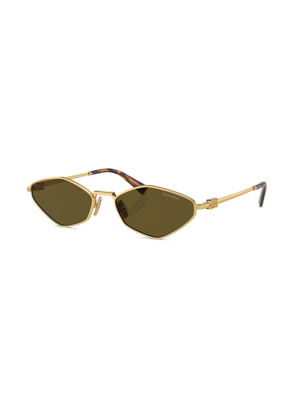 logo-lettering geometric-frame sunglasses - 2
