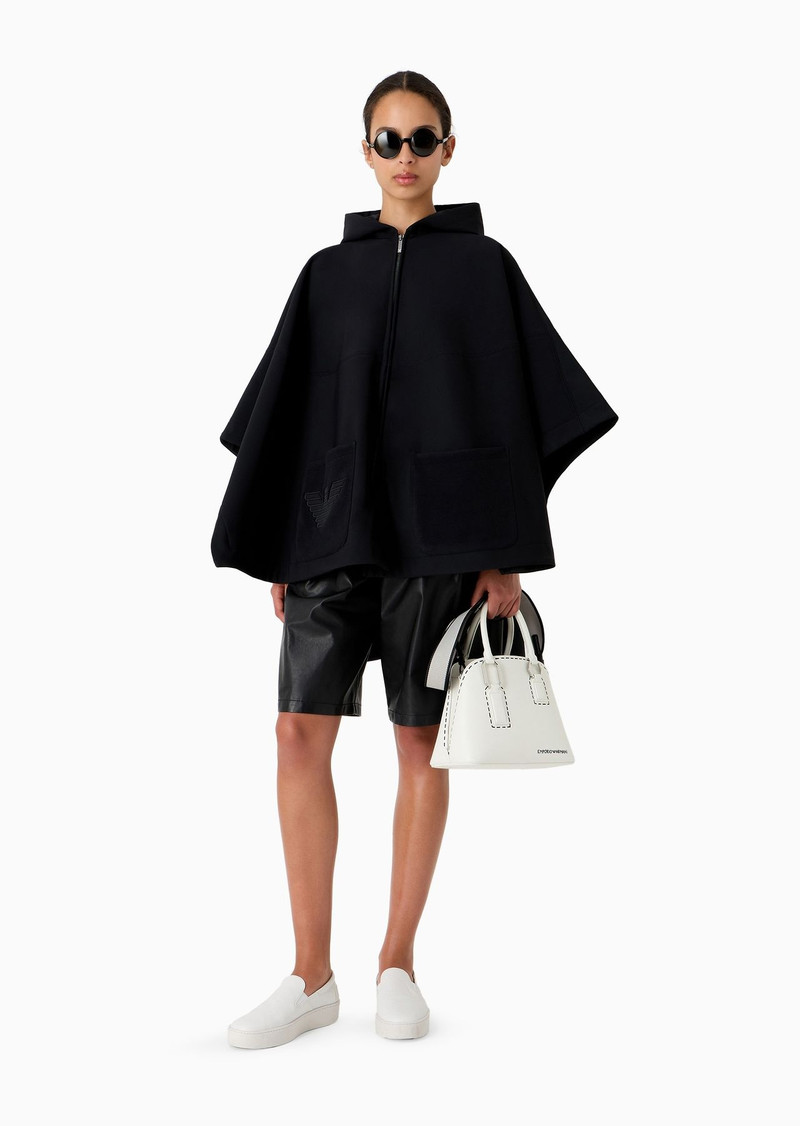 EMPORIO ARMANI Oversized Bermuda shorts in pleated nappa calfskin outlook