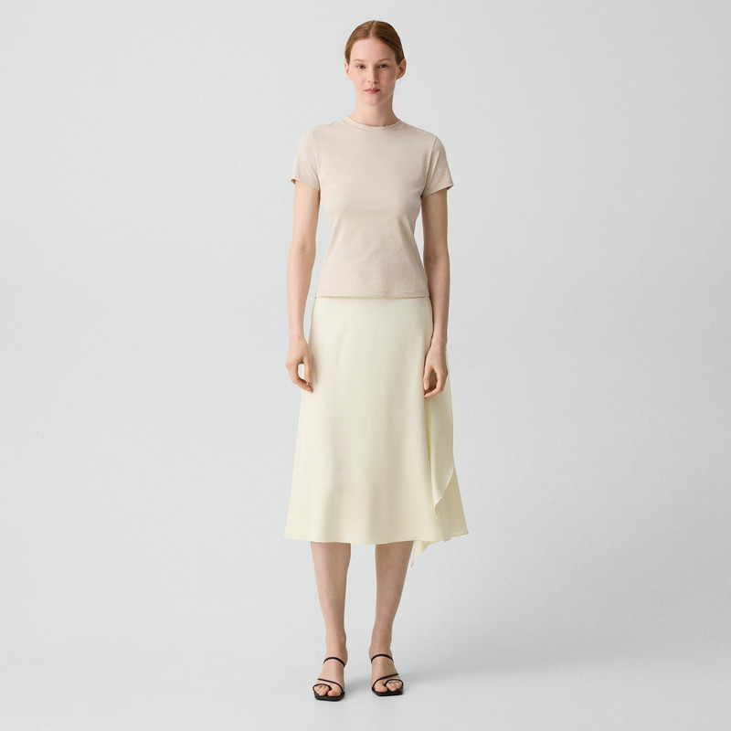 Vented Flounce Skirt in Satin Crepe 1