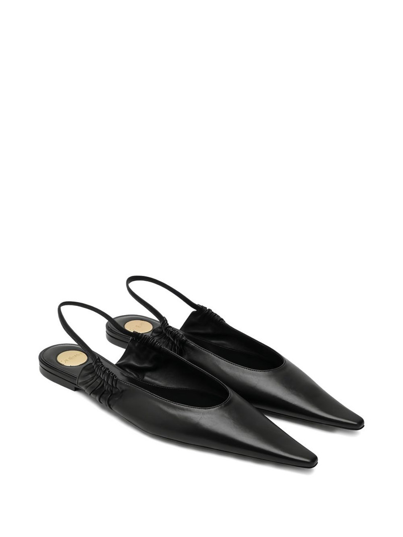 SAINT LAURENT Biarritz pointed ruched ballet flats outlook