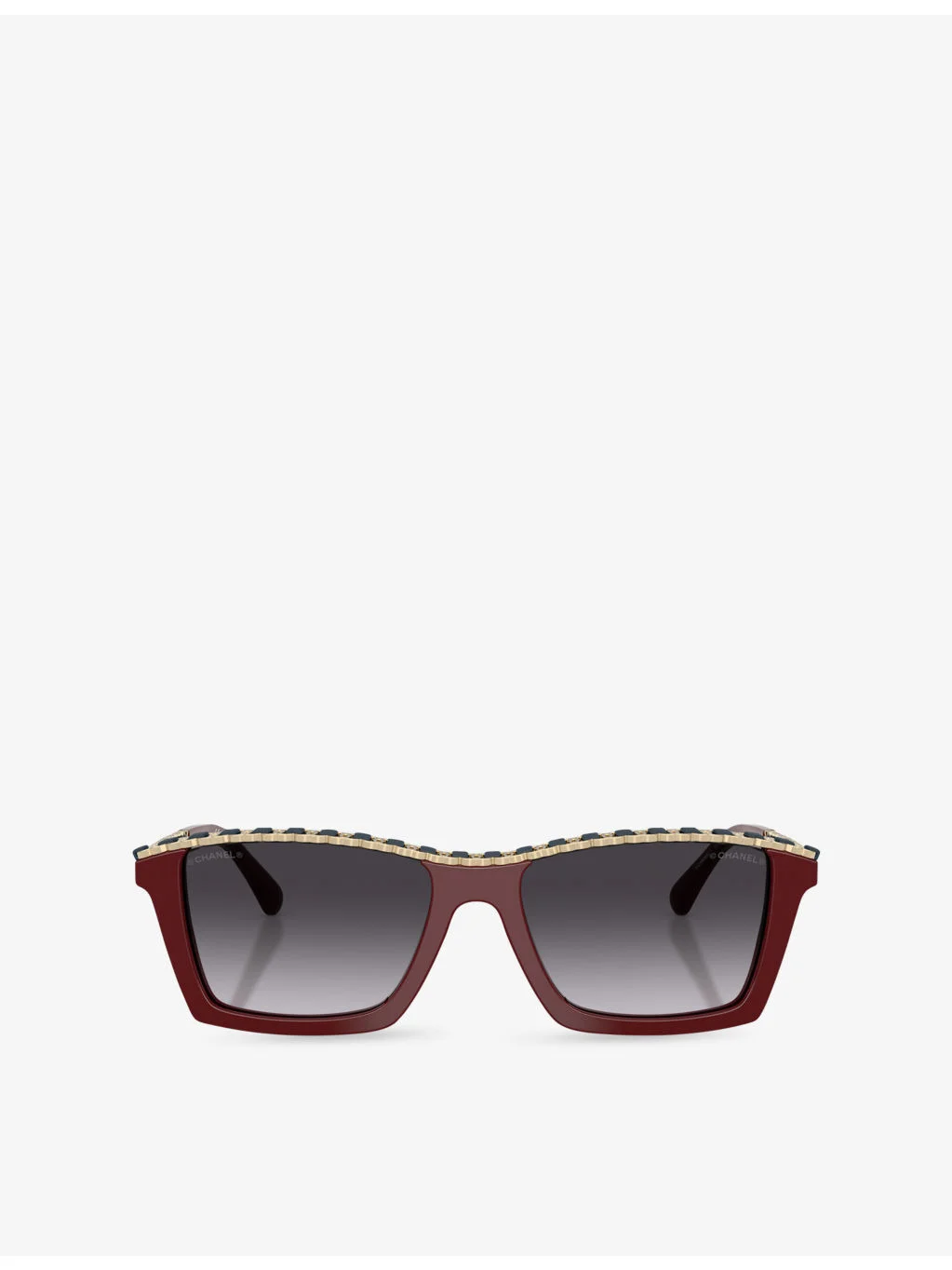 CH5548Q Rectangle-Frame Acetate and Leather Sunglasses - 1