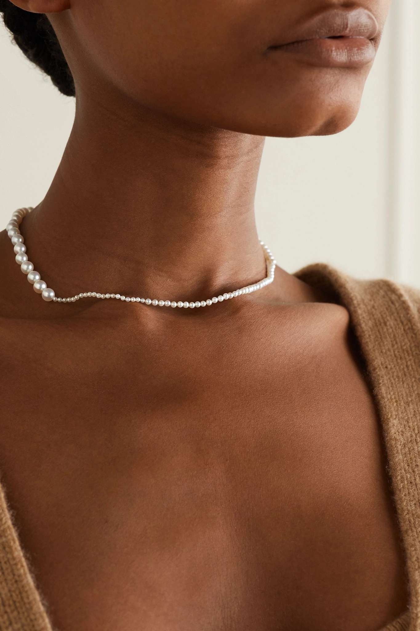 Petite Peggy 14-karat gold pearl necklace - 2