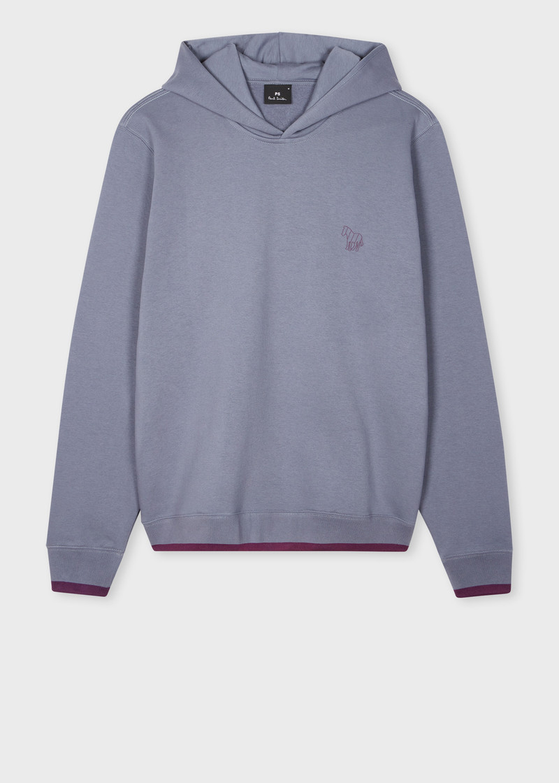 Steel Grey Cotton-Blend 'Broad Stripe Zebra' Hoodie 1