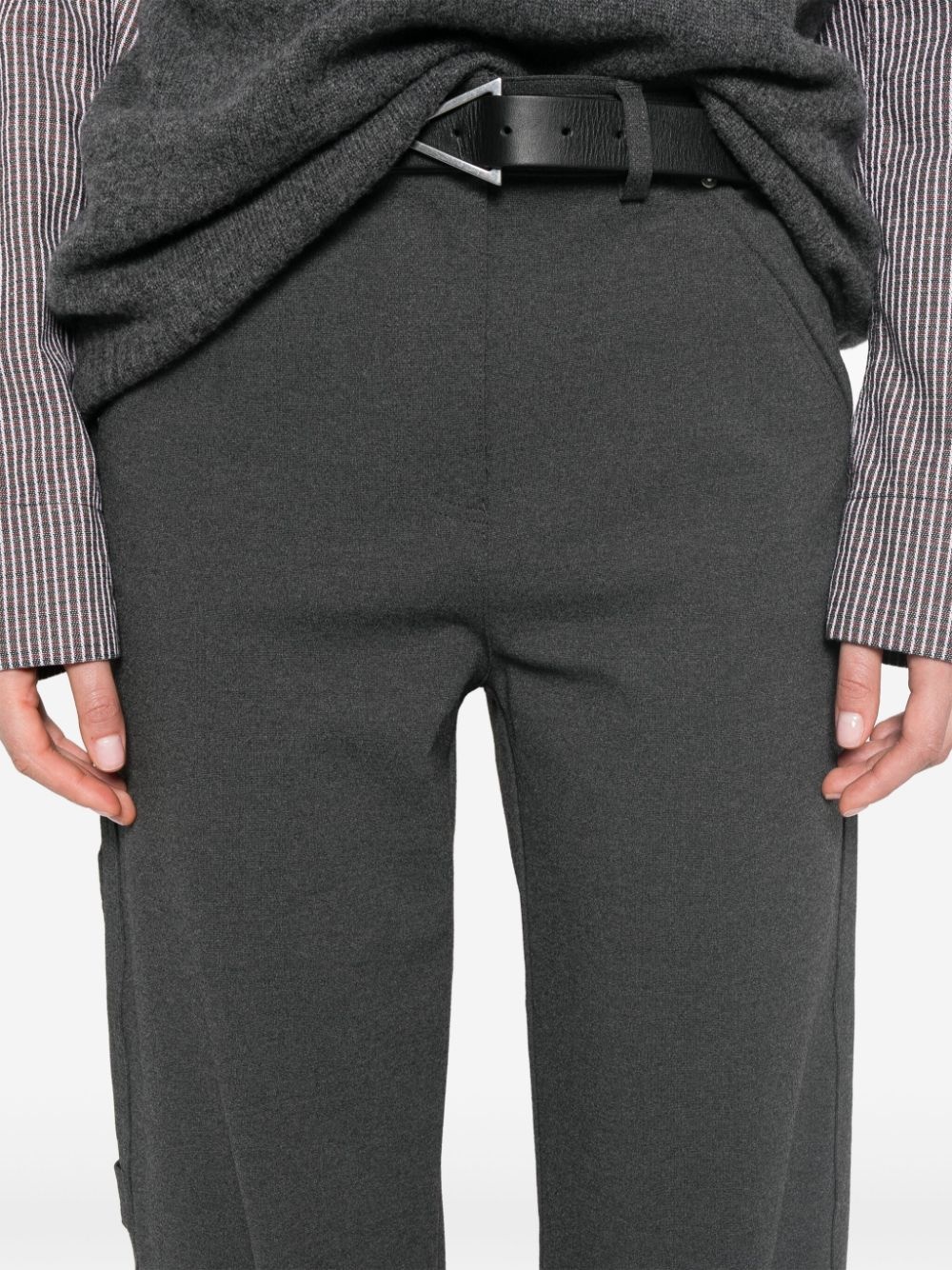 tapered cropped jersey trousers - 5